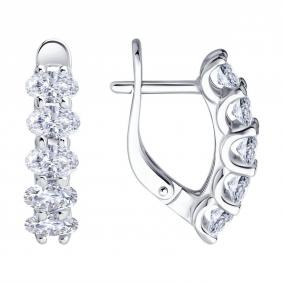 Серебряные серьги Diamant 94-120-00067-1 с фианитом 94-120-00067-1 фото