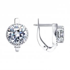 Серебряные серьги Diamant 94-120-00104-1 с фианитом 94-120-00104-1 фото