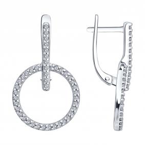 Серебряные серьги Diamant 94-120-00114-1 с фианитом 94-120-00114-1 фото