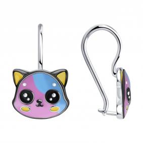 Серебряные серьги Diamant 94-120-00135-1 с эмалью 94-120-00135-1 фото