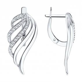 Серебряные серьги Diamant 94-120-00195-1 с фианитом 94-120-00195-1 фото