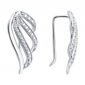 Серебряные серьги Diamant 94-120-00196-1 с фианитом 94-120-00196-1 фото