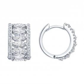 Серебряные серьги Diamant 94-120-00200-1 с фианитом 94-120-00200-1 фото
