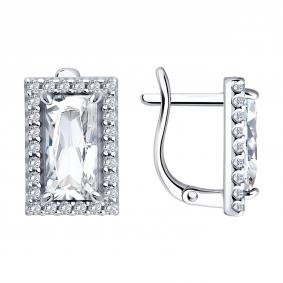 Серебряные серьги Diamant 94-120-00202-3 с фианитом 94-120-00202-3 фото