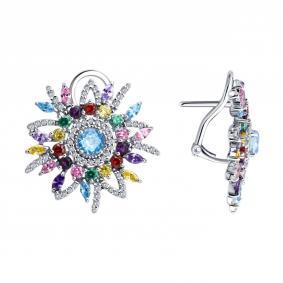 Серебряные серьги Diamant 94-120-00243-1 с фианитом 94-120-00243-1 фото