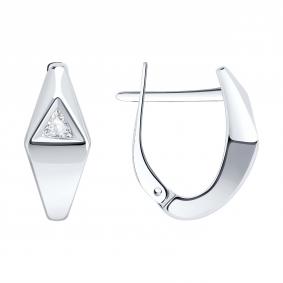 Серебряные серьги Diamant 94-120-00251-1 с фианитом 94-120-00251-1 фото