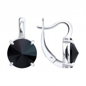 Серебряные серьги Diamant 94-120-002659-1 с ювелирным кристаллом 94-120-002659-1 фото