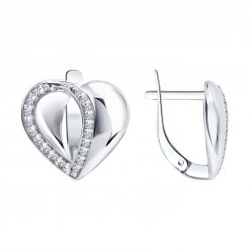 Серебряные серьги Diamant 94-120-00278-1 с фианитом 94-120-00278-1 фото