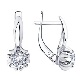 Серебряные серьги Diamant 94-120-00420-1 с фианитом 94-120-00420-1 фото