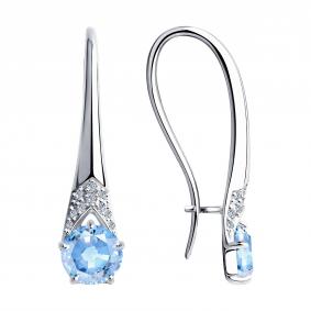 Серебряные серьги Diamant 94-120-00465-1 с фианитом 94-120-00465-1 фото