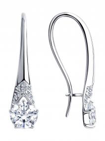 Серебряные серьги Diamant 94-120-00465-2 с фианитом 94-120-00465-2 фото