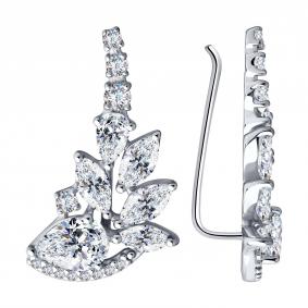 Серебряные серьги Diamant 94-120-00471-1 с фианитом 94-120-00471-1 фото