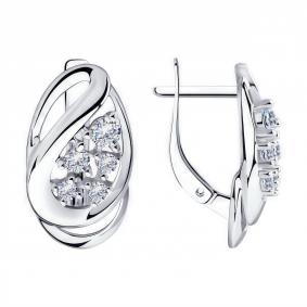 Серебряные серьги Diamant 94-120-00547-1 с фианитом 94-120-00547-1 фото