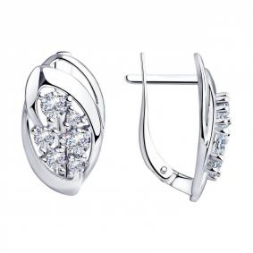 Серебряные серьги Diamant 94-120-00559-1 с фианитом 94-120-00559-1 фото