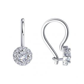 Серебряные серьги Diamant 94-120-00670-1 с фианитом 94-120-00670-1 фото