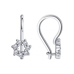 Серебряные серьги Diamant 94-120-00675-1 с фианитом 94-120-00675-1 фото