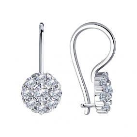 Серебряные серьги Diamant 94-120-00677-1 с фианитом 94-120-00677-1 фото