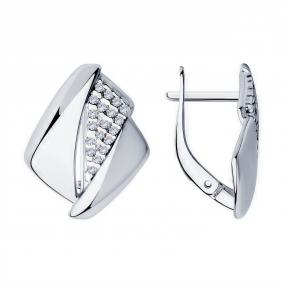 Серебряные серьги Diamant 94-120-00681-1 с фианитом 94-120-00681-1 фото
