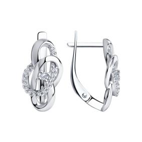 Серебряные серьги Diamant 94-120-00756-1 с фианитом 94-120-00756-1 фото