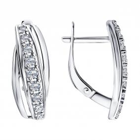 Серебряные серьги Diamant 94-120-00817-1 с фианитом 94-120-00817-1 фото