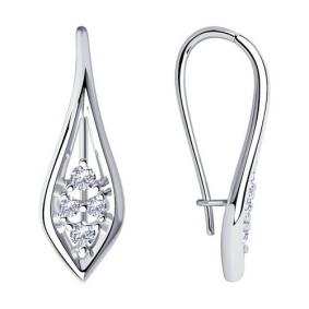 Серебряные серьги Diamant 94-120-00851-1 с фианитом 94-120-00851-1 фото