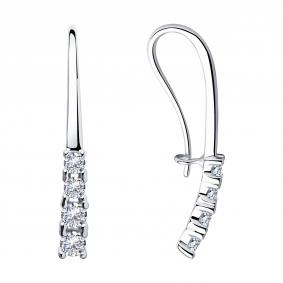 Серебряные серьги Diamant 94-120-00866-1 с фианитом 94-120-00866-1 фото