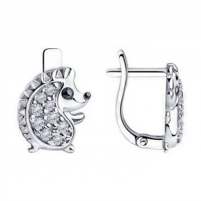Серебряные серьги Diamant 94-120-00983-1 с фианитом 94-120-00983-1 фото