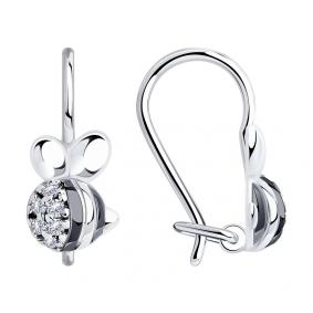Серебряные серьги Diamant 94-120-00987-1 с фианитом 94-120-00987-1 фото