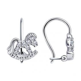 Серебряные серьги Diamant 94-120-00988-1 с фианитом 94-120-00988-1 фото