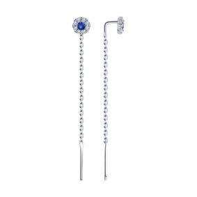 Серебряные серьги Diamant 94-120-01037-1 с фианитом 94-120-01037-1 фото