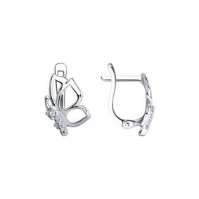Серебряные серьги Diamant 94-120-01129-1 с фианитом 94-120-01129-1 фото