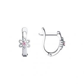 Серебряные серьги Diamant 94-120-01132-1 с фианитом 94-120-01132-1 фото