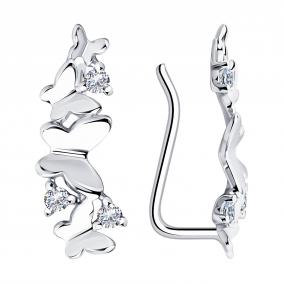 Серебряные серьги Diamant 94-120-01169-1 с фианитом 94-120-01169-1 фото