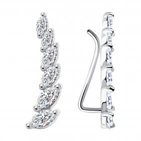 Серебряные серьги Diamant 94-120-01402-1 с фианитом 94-120-01402-1 фото