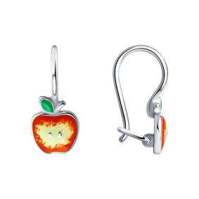 Серебряные серьги Diamant 94-120-01434-1 с эмалью 94-120-01434-1 фото