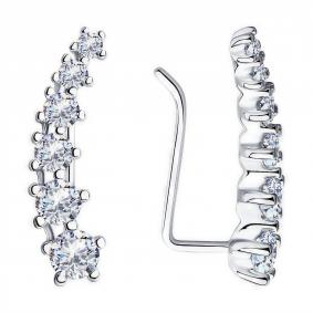 Серебряные серьги Diamant 94-120-01507-1 с фианитом 94-120-01507-1 фото