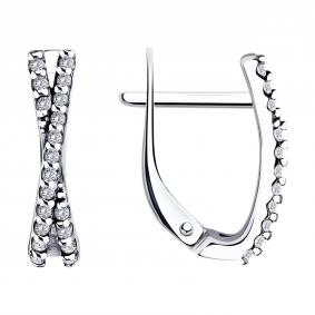 Серебряные серьги Diamant 94-120-01512-2 с фианитом 94-120-01512-2 фото