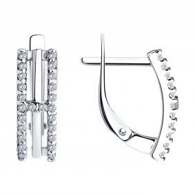 Серебряные серьги Diamant 94-120-01514-2 с фианитом 94-120-01514-2 фото