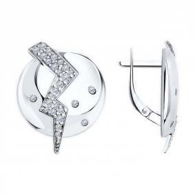 Серебряные серьги Diamant 94-120-01525-1 с фианитом 94-120-01525-1 фото