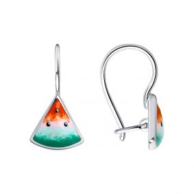 Серебряные серьги Diamant 94-120-01532-1 с эмалью 94-120-01532-1 фото