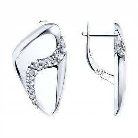 Серебряные серьги Diamant 94-120-01534-1 с фианитом 94-120-01534-1 фото