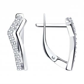 Серебряные серьги Diamant 94-120-01595-2 с фианитом 94-120-01595-2 фото