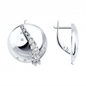 Серебряные серьги Diamant 94-120-01617-1 с фианитом 94-120-01617-1 фото