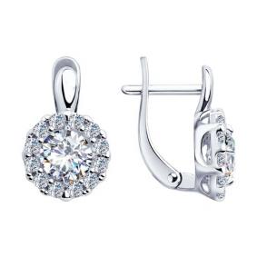 Серебряные серьги Diamant 94-120-01647-1 с фианитом 94-120-01647-1 фото