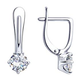 Серебряные серьги Diamant 94-120-01648-1 с фианитом 94-120-01648-1 фото