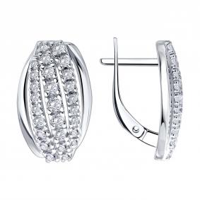 Серебряные серьги Diamant 94-120-01975-1 с фианитом 94-120-01975-1 фото