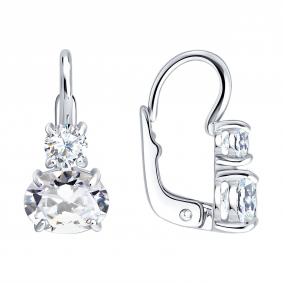 Серебряные серьги Diamant 94-120-02392-3 с фианитом 94-120-02392-3 фото