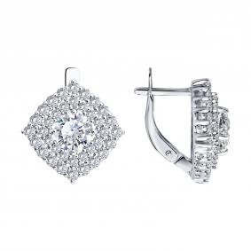 Серебряные серьги Diamant 94-120-02397-1 с фианитом 94-120-02397-1 фото
