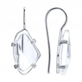 Серебряные серьги Diamant 94-120-02400-1 с ювелирным кристаллом 94-120-02400-1 фото