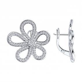 Серебряные серьги Diamant 94-120-02420-1 с фианитом 94-120-02420-1 фото